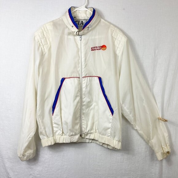 80s Death Valley Ranch Scottys Castle Full Zip Windbreaker Men L Retro 70s Nylon - Picture 1 of 15